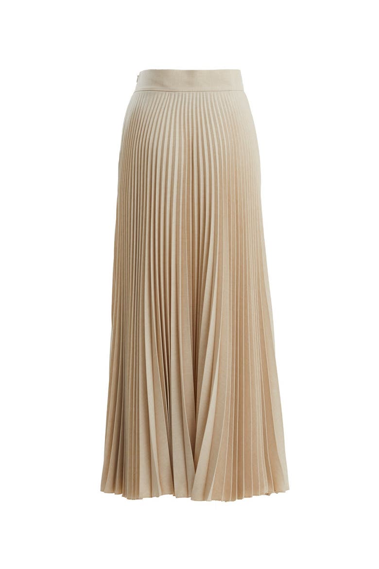 Beige Lined Pleated Skirt, Alternate, color, Beige