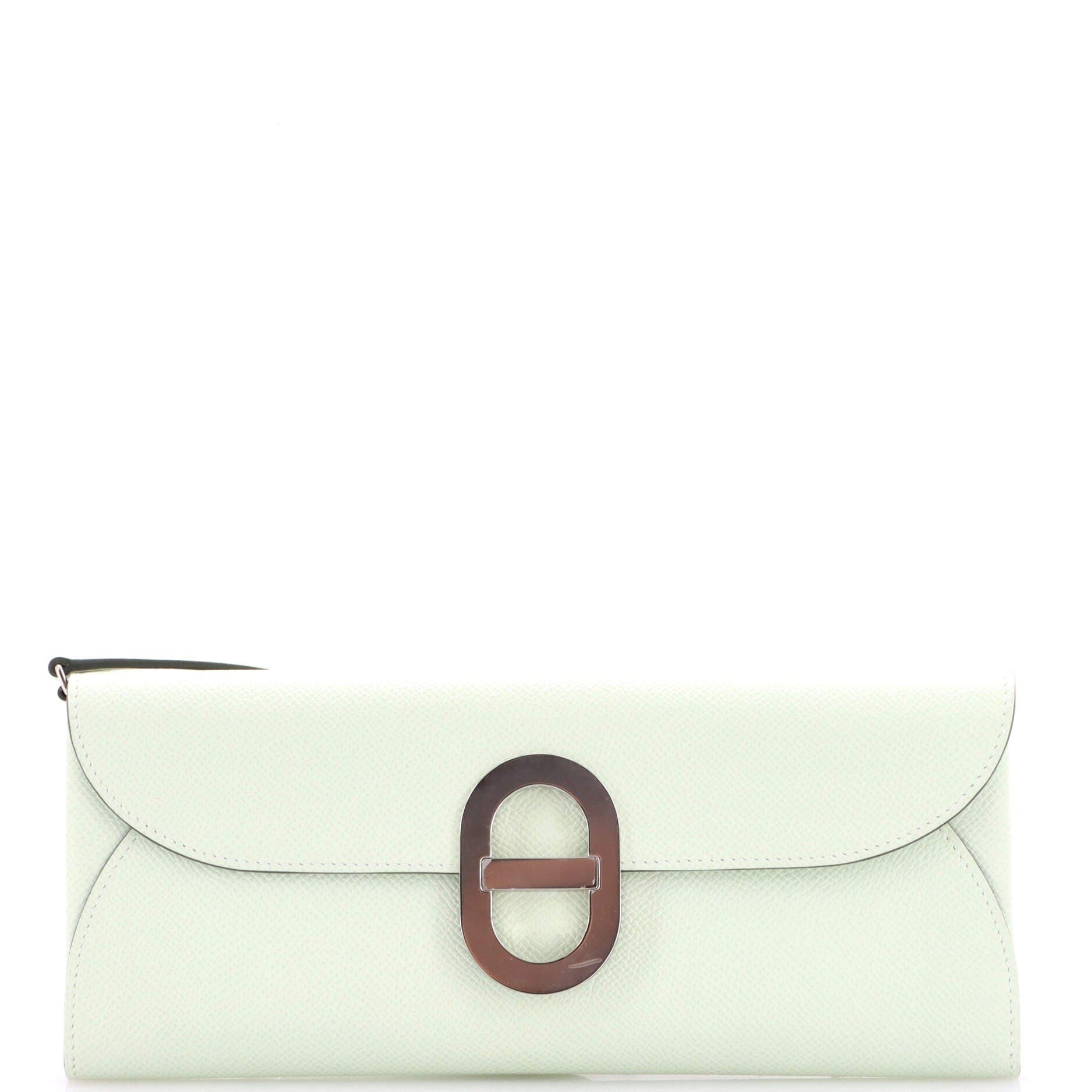 Pre-Owned Hermes Chaine d'Ancre To Go Wallet Epsom, Main, color, Vert Peppermint