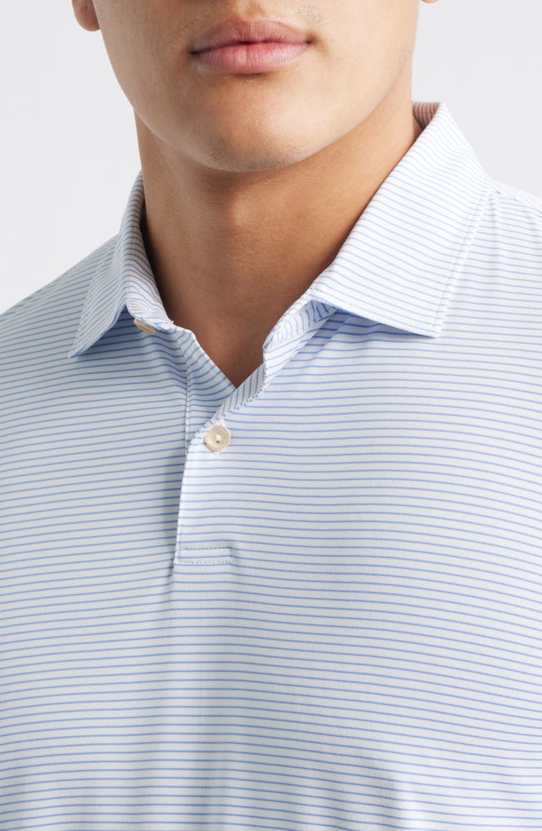 Peter Millar Featherweight Stripe Long Sleeve Performance Polo, Alternate, color, White
