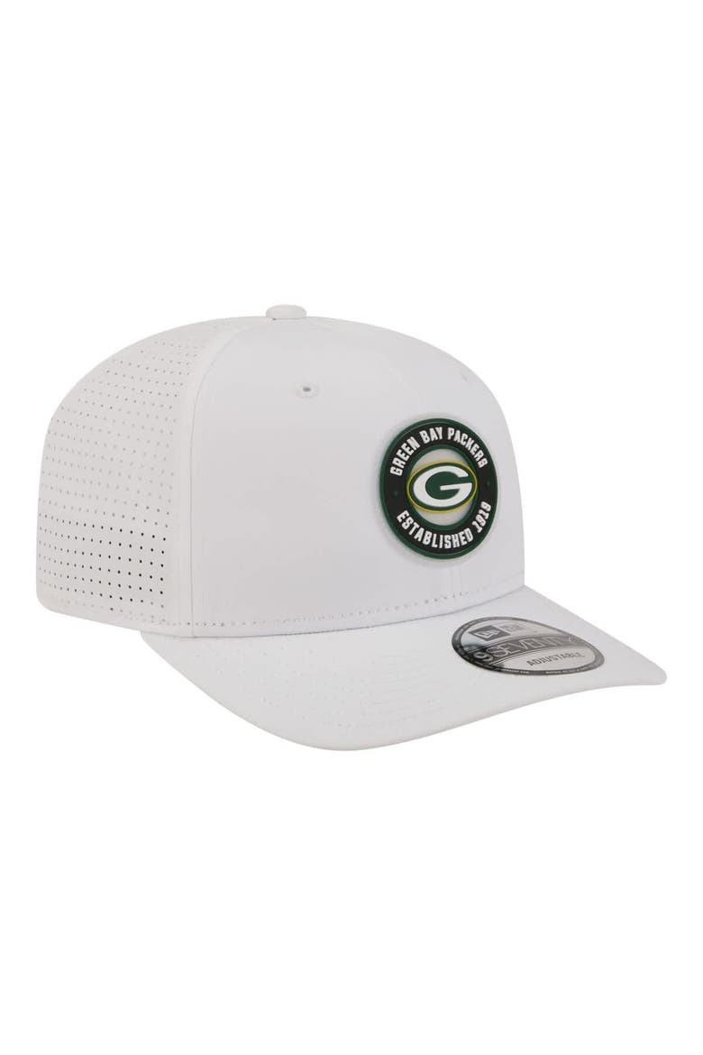 Men's New Era  White Green Bay Packers COOLERA 9SEVENTY Adjustable Hat, Alternate, color, White