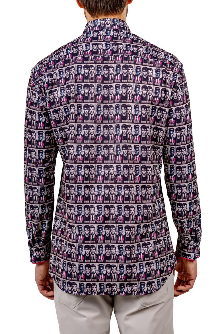Fibonacci Stretch Ascension 3321 Contemporary Fit Button-Up Shirt, Alternate, color, BLACK