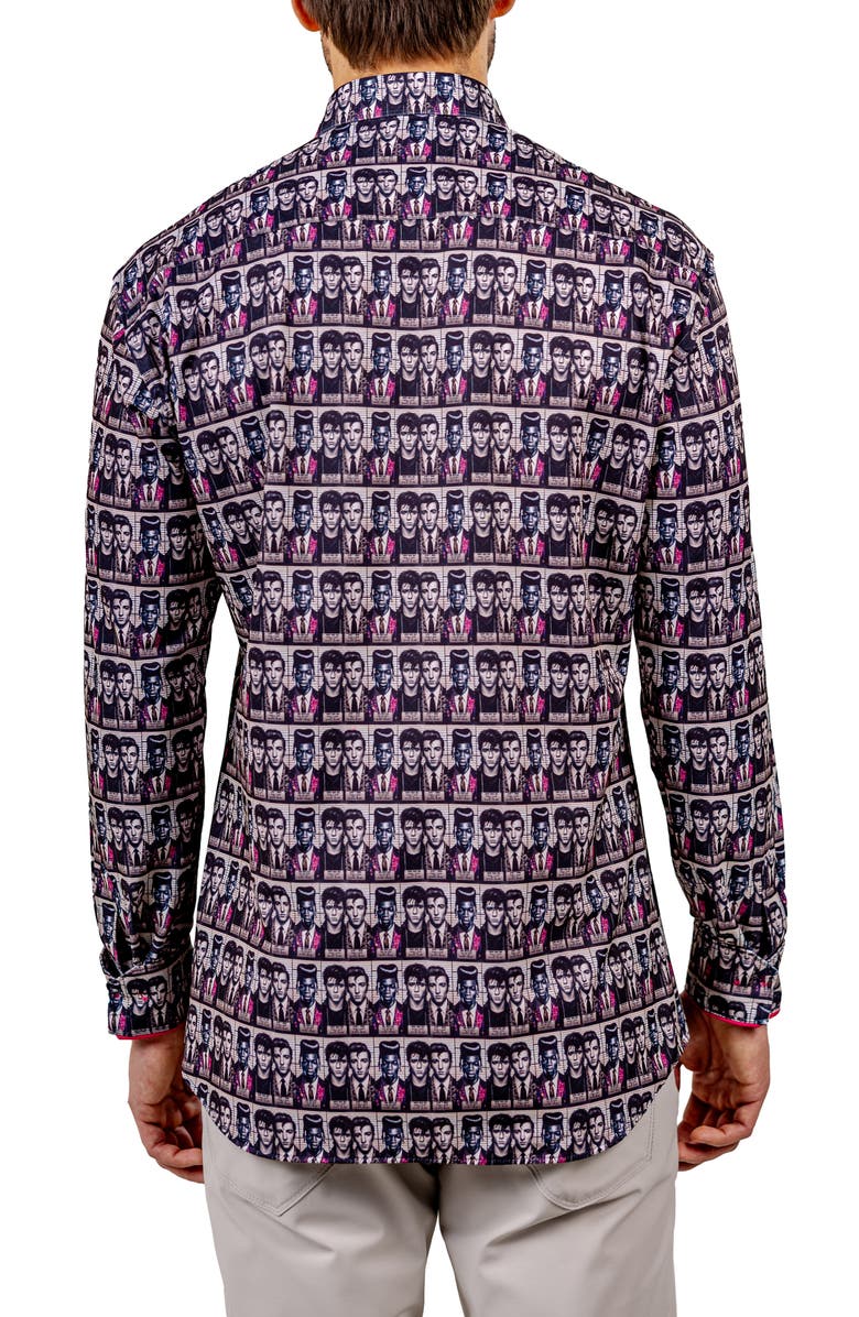 Maceoo Fibonacci Stretch Ascension 3321 Contemporary Fit Button-Up Shirt, Alternate, color, Black