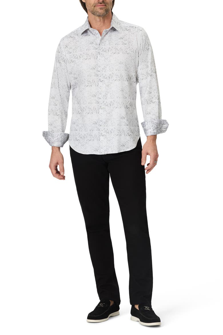 Culloden Print Stretch Cotton Shirt, Alternate, color, WHITE