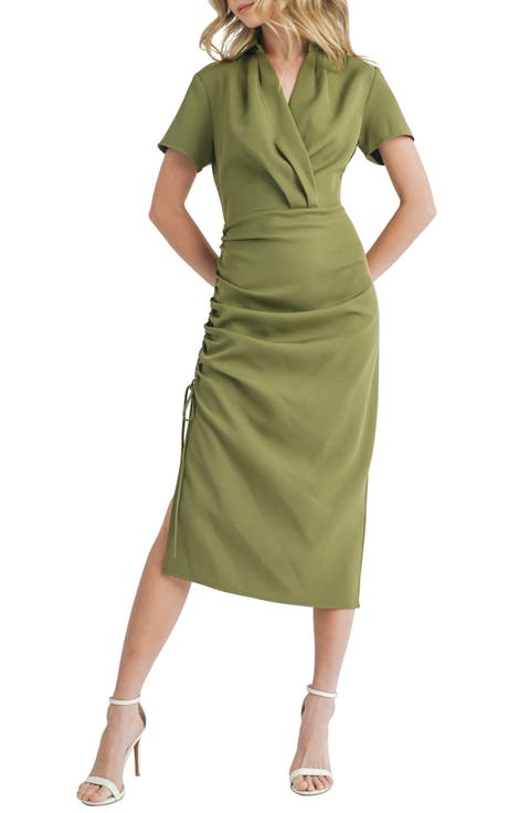 Wrap Front Midi Dress