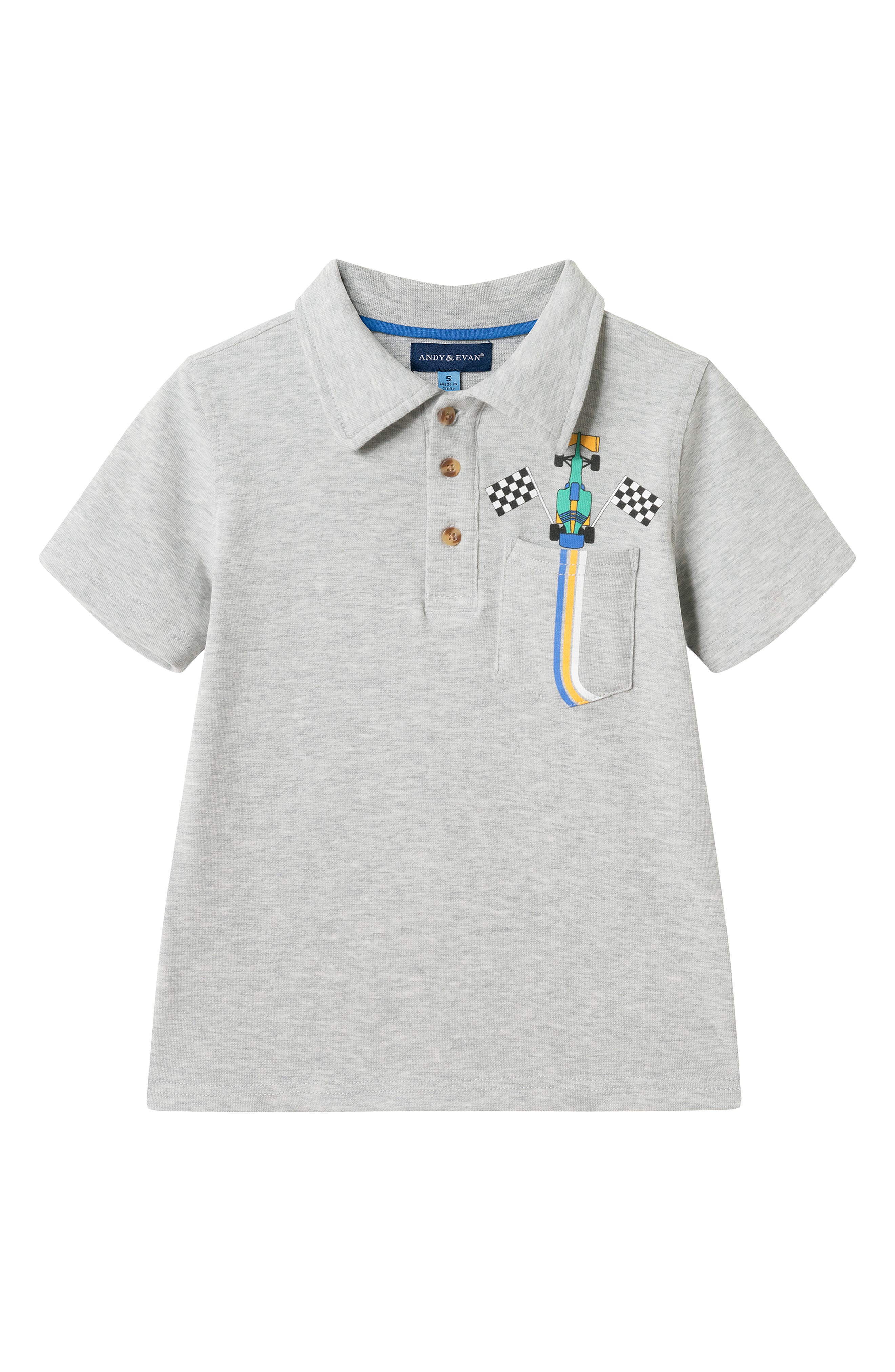 Andy & Evan Kids' Graphic Pocket Polo