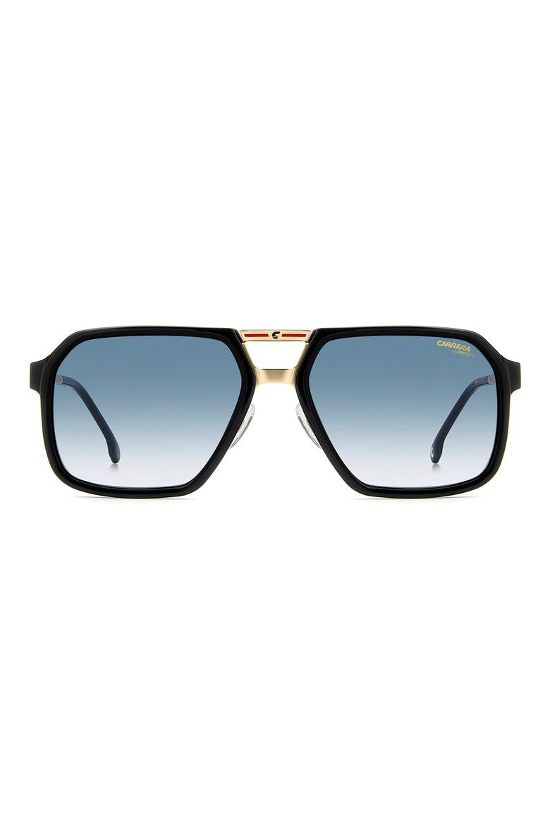 Victory 59mm Gradient Square Sunglasses, Main, color, BLACK/ GOLD/ DARK BLUE