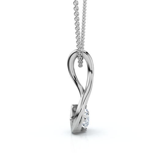 Bliss Diamond 1/5ct Solitaire Lotus Diamond Pendant 14k Gold 18" Necklace Lab Grown In Gold