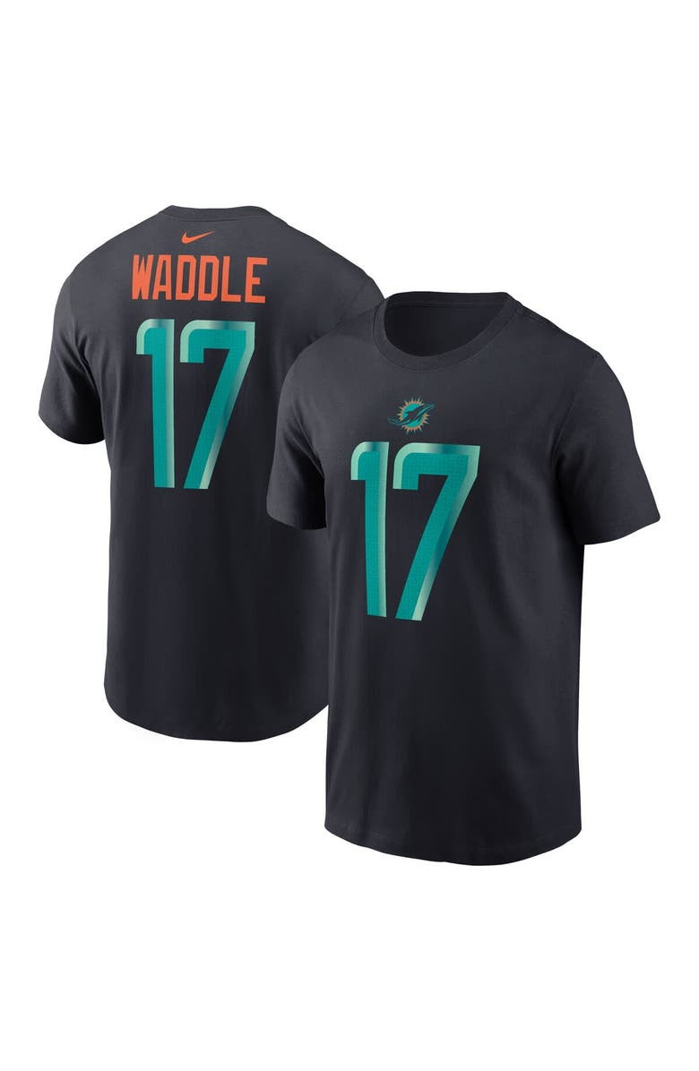 Nike Men's Nike Jaylen Waddle Pitch Blue Miami Dolphins 2025 Rivalries Collection Player Name & Number T-Shirt, Main, color, Navy