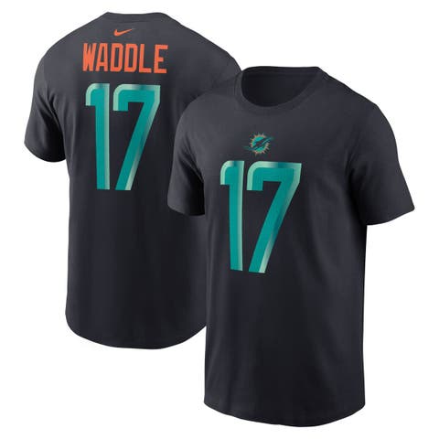 Men's Nike Jaylen Waddle Pitch Blue Miami Dolphins 2025 Rivalries Collection Player Name & Number T-Shirt