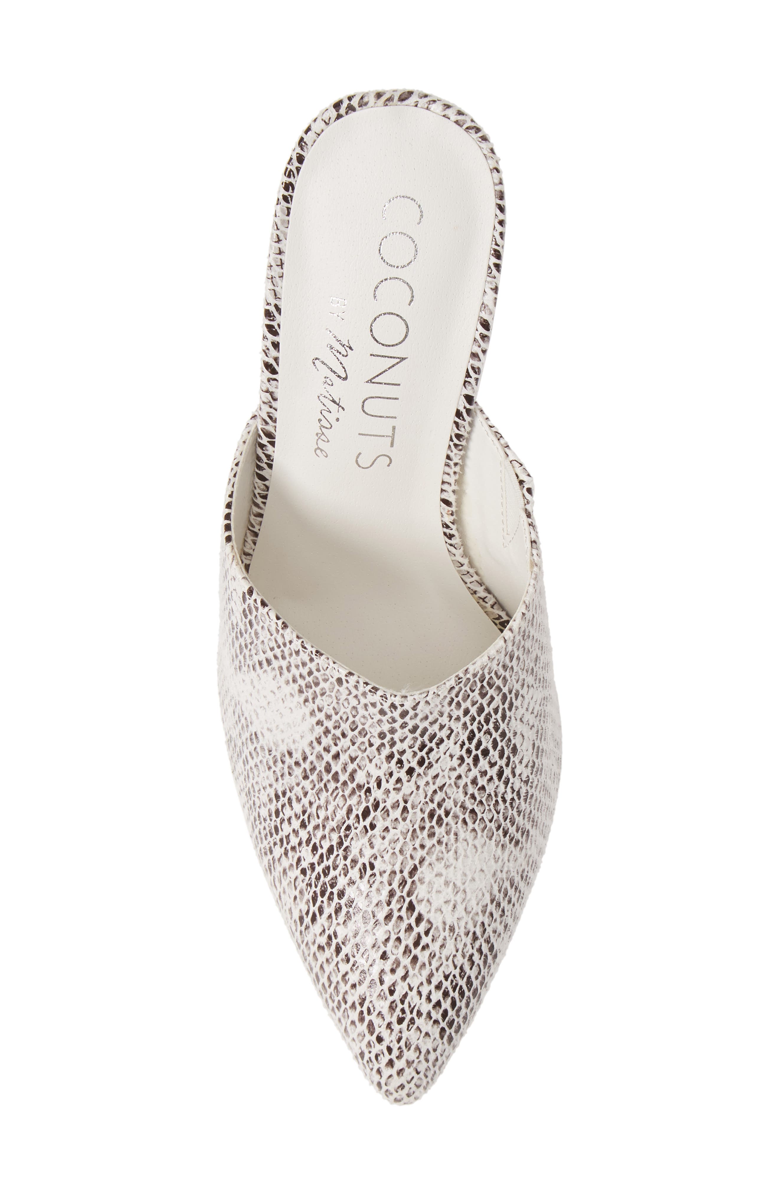 High Noon Snake Embossed Mule, Alternate, color, WHITE