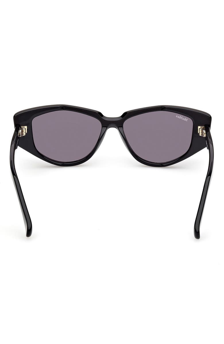 Max Mara Lee 52mm Round Sunglasses, Alternate, color, Black/ Shiny Pale Gold/ Smoke