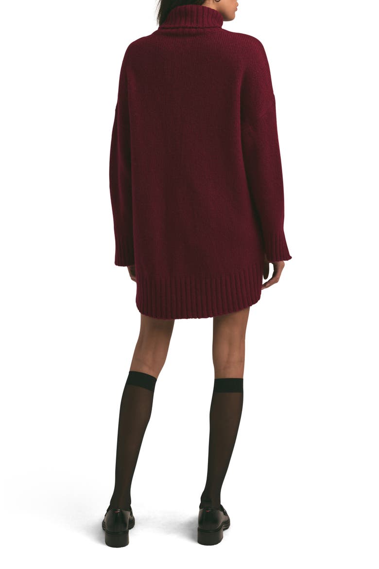The St. James Long Sleeve Wool & Cashmere Blend Turtleneck Sweater Dress, Alternate, color, VINEYARD