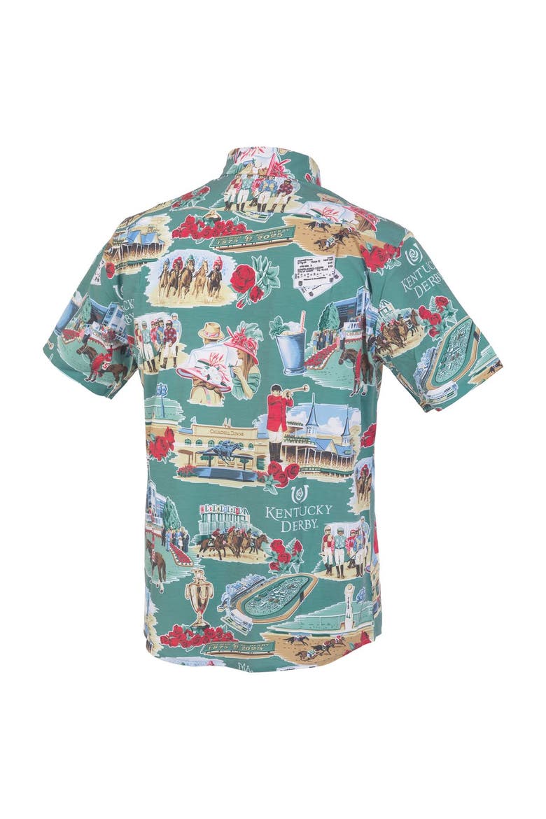 Men's Reyn Spooner Green Kentucky Derby Button-Up Shirt, Alternate, color, Green