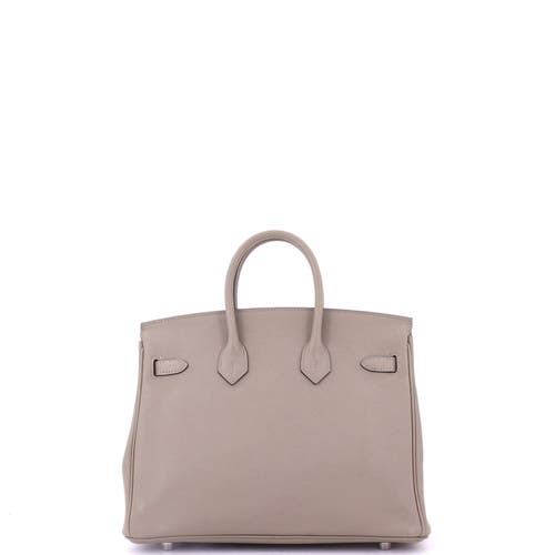 Pre-owned Hermes  Hermes Birkin Handbag Grey Swift With Palladium Hardware 25 In Gray