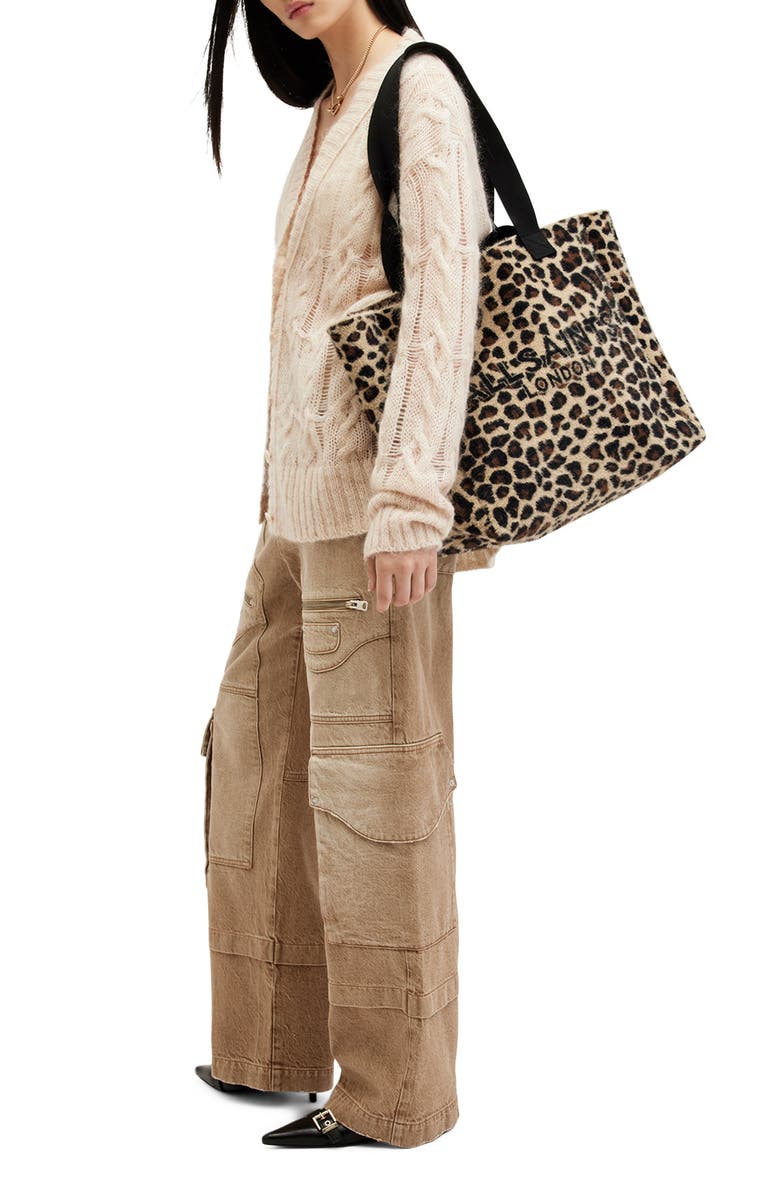 AllSaints Regan Open Stitch Mohair & Wool Blend Longline Cardigan, Alternate, color, 