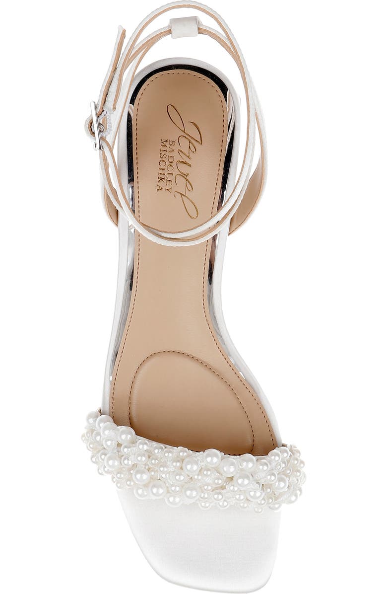Jewel Badgley Mischka Payton Ankle Strap Sandal, Alternate, color, Ivory Satin