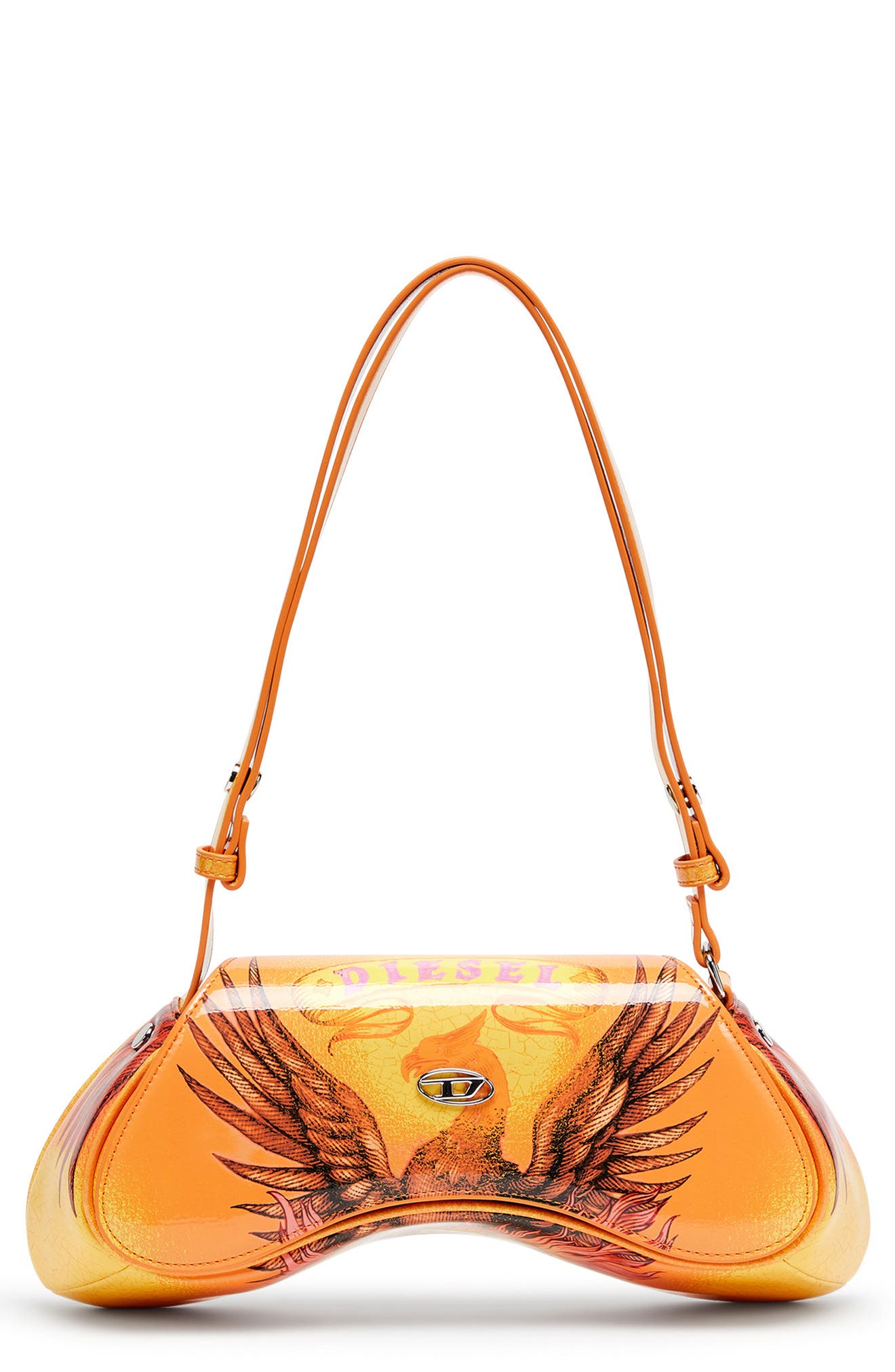 DIESEL<sup>®</sup> Play Faux Leather Crossbody Bag, Main, color, Orange