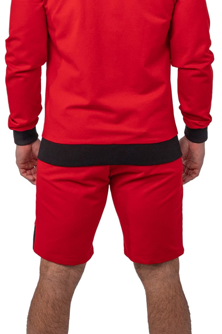 Level Platform Red Stretch Cotton Shorts, Alternate, color, RED