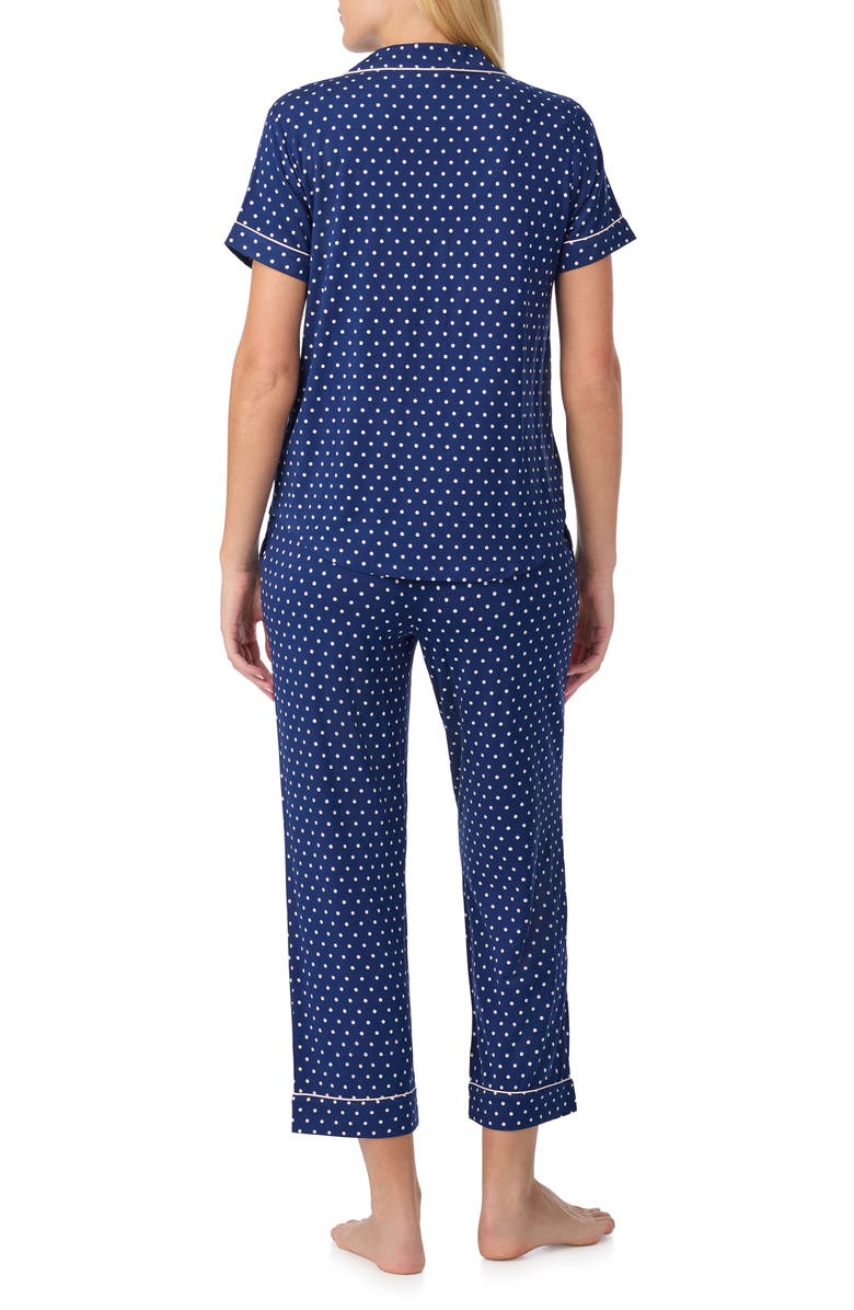 Kate Spade New York short sleeve crop pajamas, Alternate, color, Navy Dot