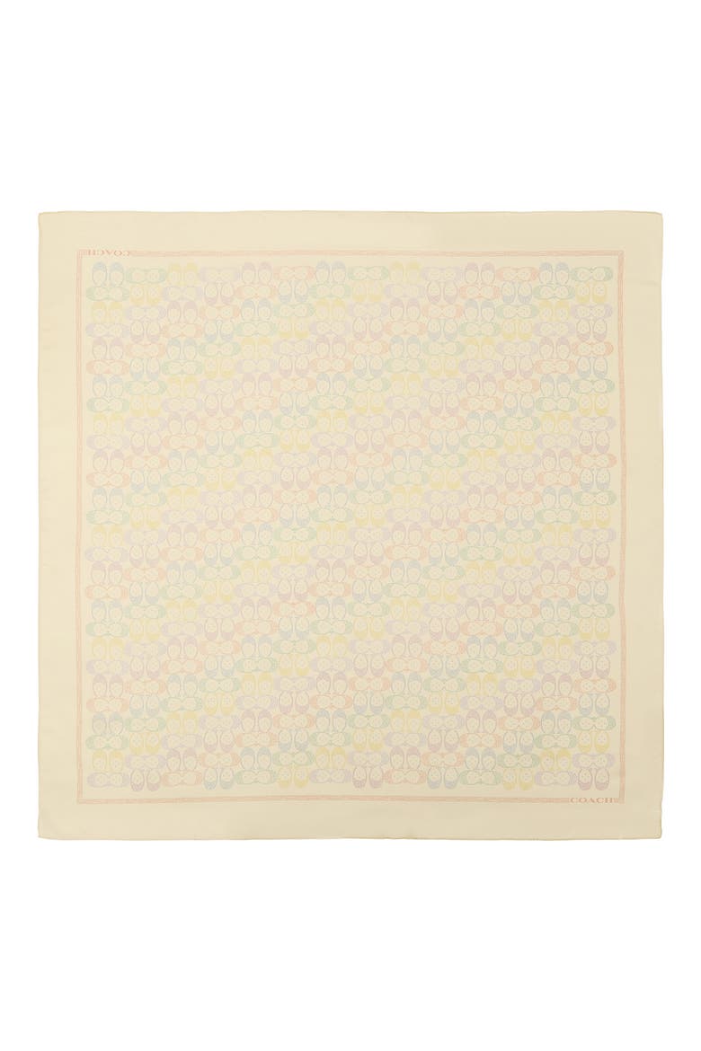 Rainbow Signature C Silk Square Scarf, Alternate, color, MULTI