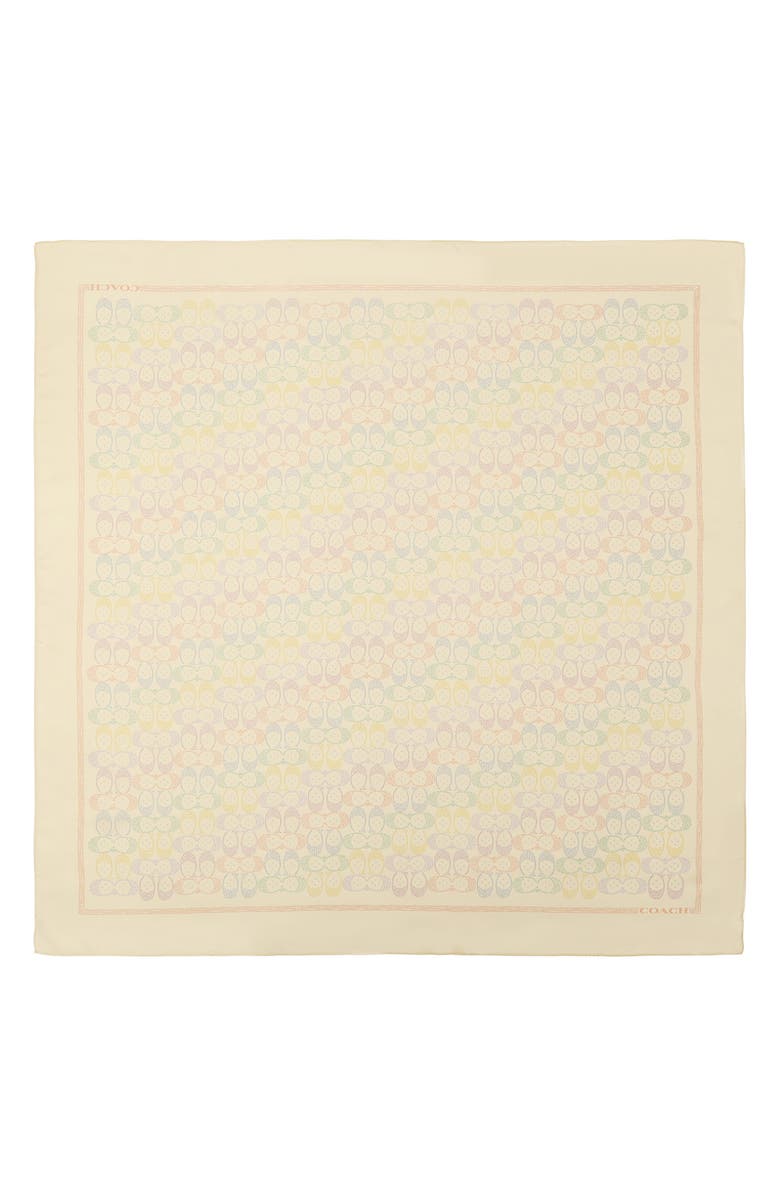 COACH Rainbow Signature C Silk Square Scarf, Alternate, color, Multi