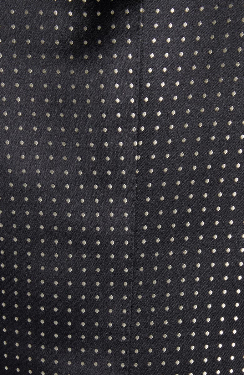 TOM FORD Polka Dot Jacquard Duchesse Mulberry Silk Double Breasted Jacket, Alternate, color, Nnl Combo Black/ Ivory
