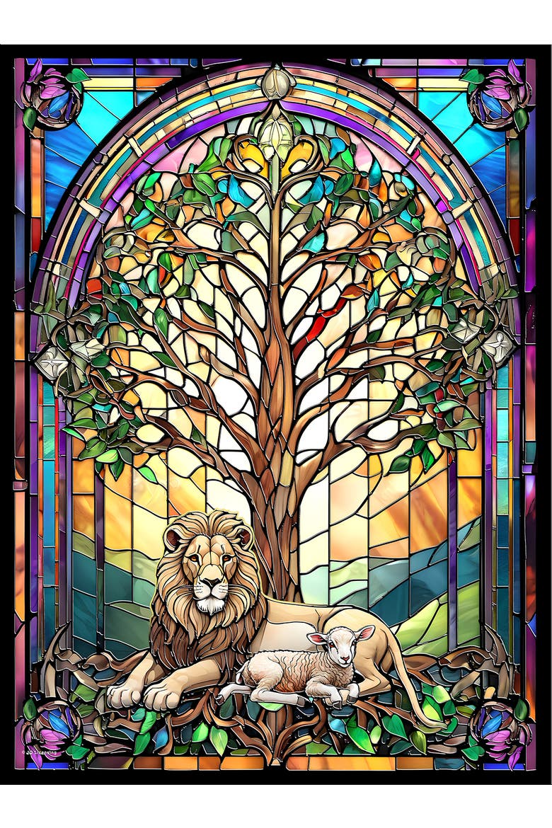 Tree of Peace Stained Glass 500 piece Jigsaw Puzzle for Adults, Alternate, color, Multicolor
