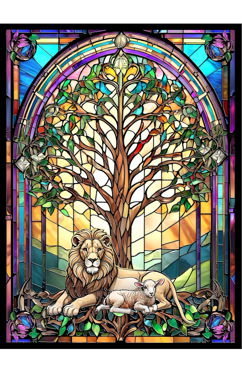 Sunsout Tree of Peace Stained Glass 500 piece Jigsaw Puzzle for Adults, Alternate, color, Multicolor