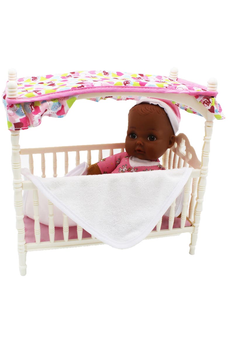 Baby's First Doll Canopy Crib with 9" Doll, Main, color, Multicolored