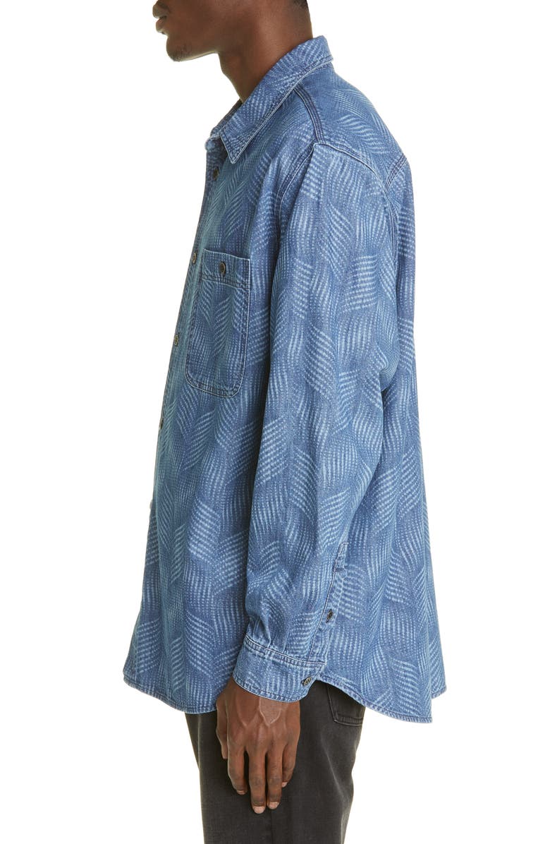 Isabel Marant Bhelyn Tonal Print Button-Up Shirt, Alternate, color, 