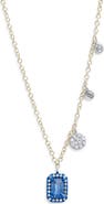 Meira T Diamond Pavé Blue Sapphire Pendant & Charms Necklace