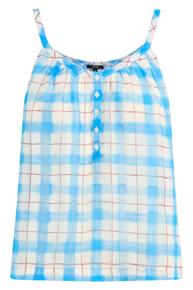 The Charlie Babydoll Tank Top, Alternate, color, BLUE/ RUST CHECK
