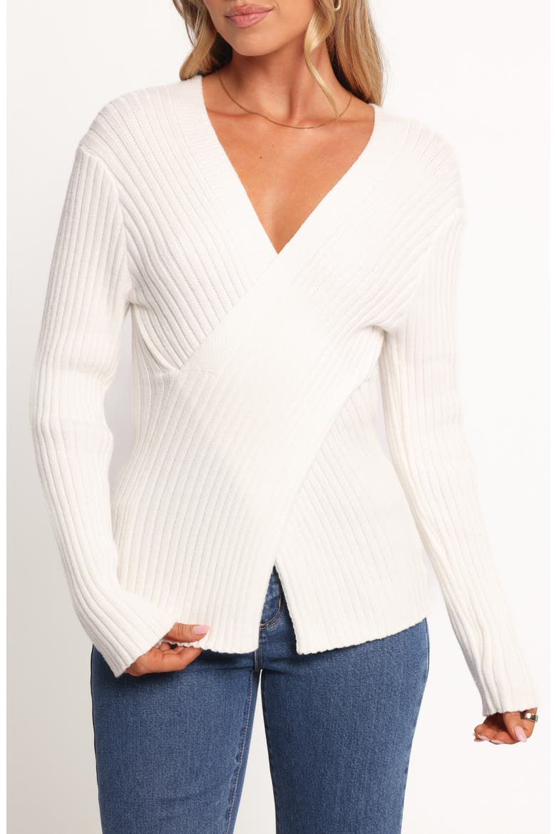 Hannon Crossover Rib Sweater, Main, color, WHITE