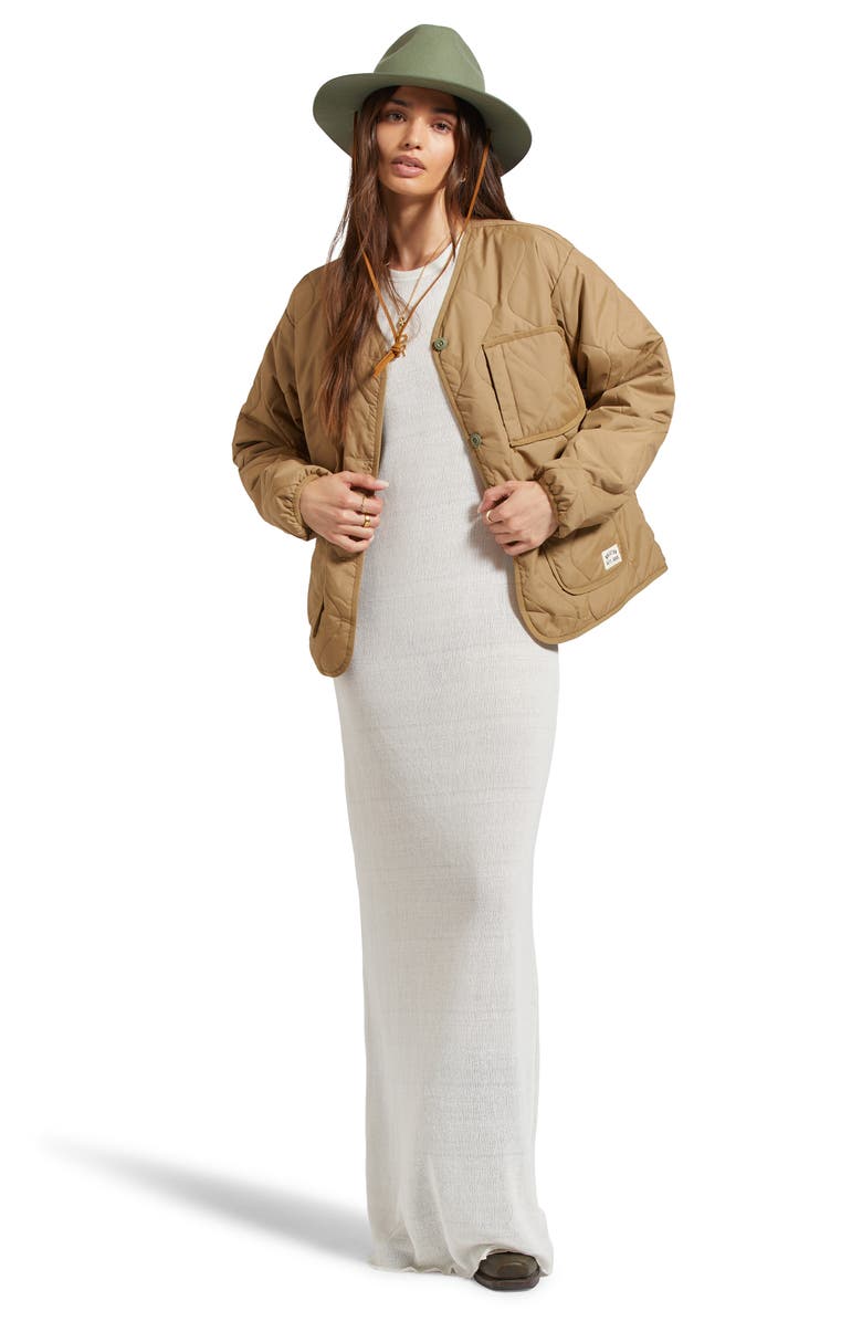 Brixton Delilah Water Repellent Quilted Jacket, Alternate, color, Khaki