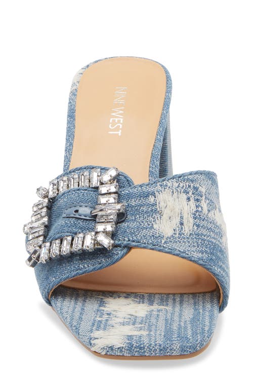 Shop Nine West Geanila Slide Sandal In Light Blue