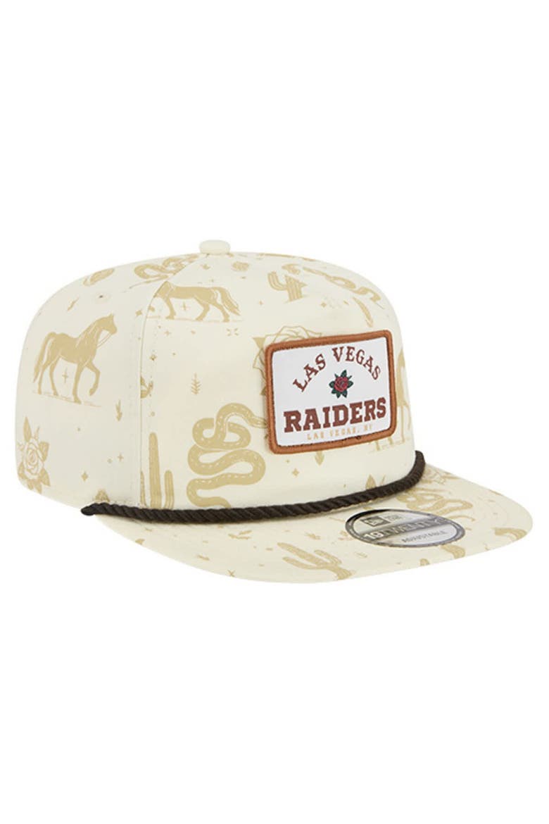 Men's New Era  Cream Las Vegas Raiders Desert Rose 19TWENTY Adjustable Hat, Alternate, color, Cream