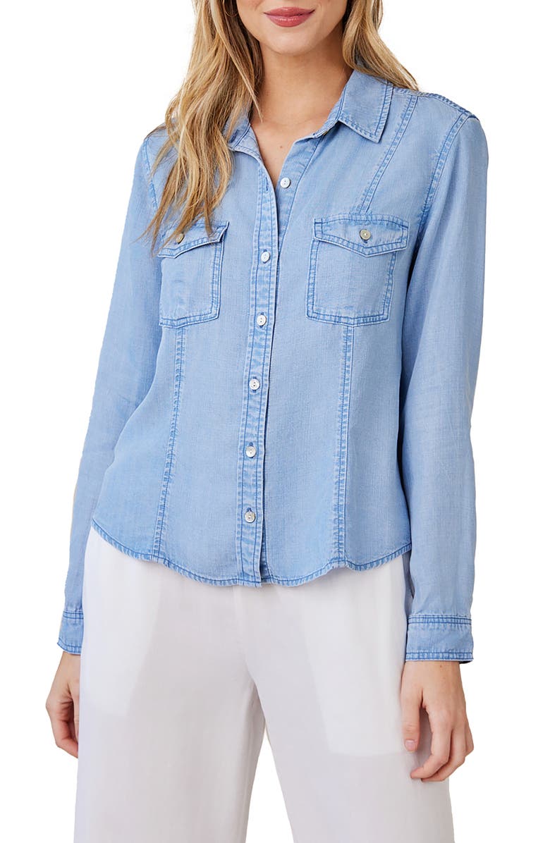 Bella Dahl Seamed Chambray Button-Up Shirt, Main, color, 
