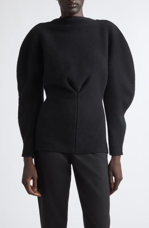 Puff Sleeve Wool & Cashmere Sweater