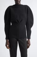 Carolina Herrera Puff Sleeve Wool & Cashmere Sweater