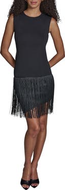 BCBG Fringe Sleeveless Minidress
