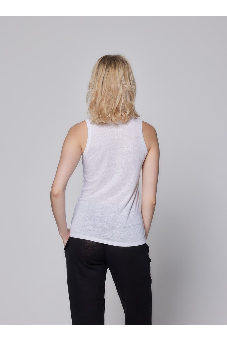Stretch Linen Tank, Alternate, color, BLANC