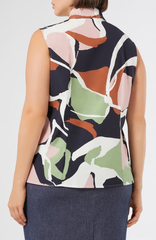 Marina Rinaldi Conico Cotton Poplin Button-up Shirt In Multi