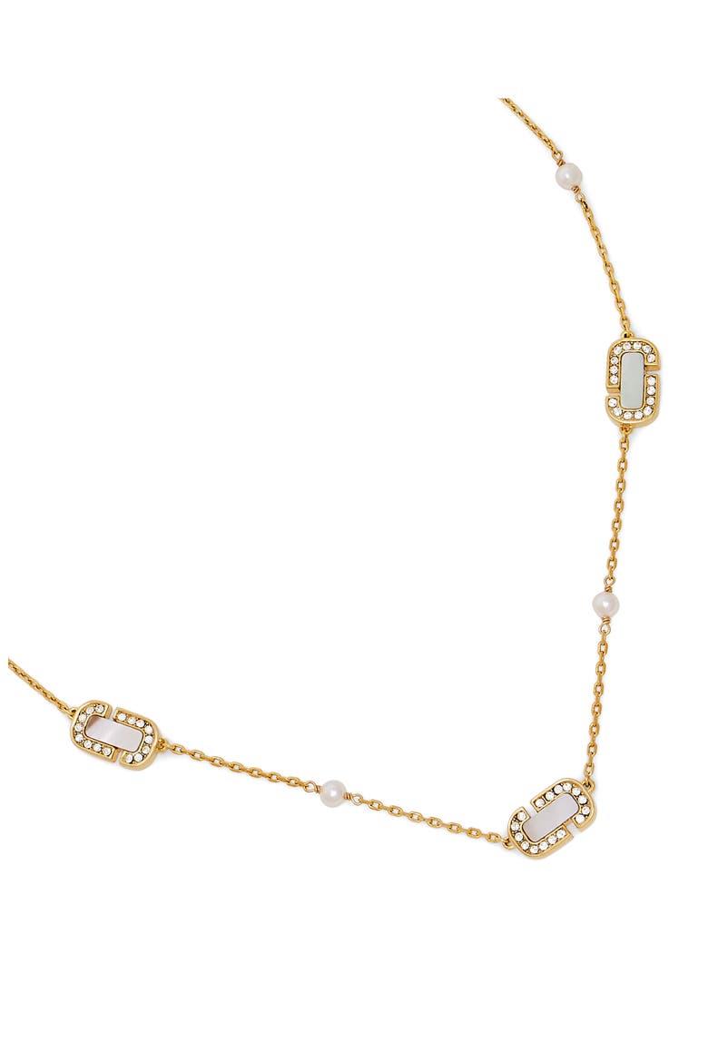 J Marc Luxe Mother-of-Pearl Station Chain Necklace, Alternate, color, GOLD/CRYSTAL