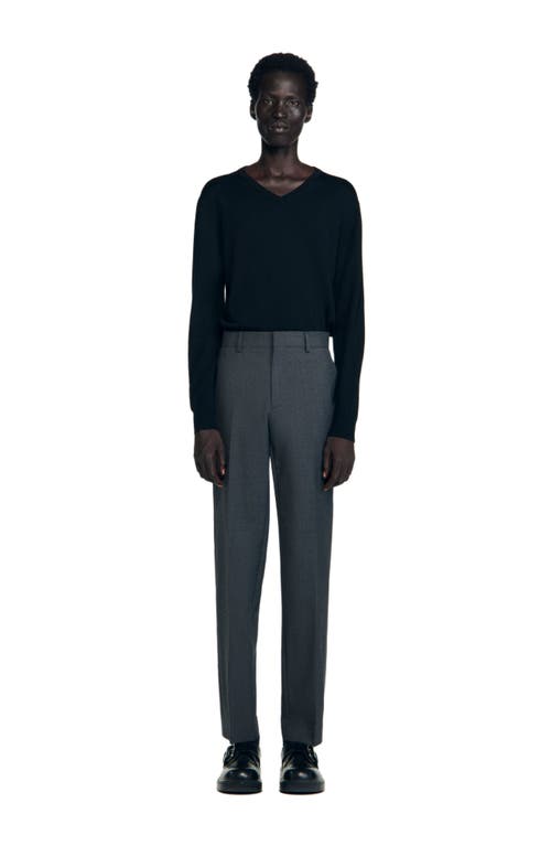 Sandro Wool Suit Trousers In Gray