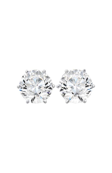 2Ct tw Sylvie Round Thin & Delicate Diamond Studs 14k Gold Lab Grown