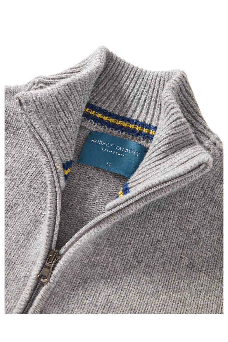 Graham Cashmere Blend Full Zip Sweater, Alternate, color, Light Gray