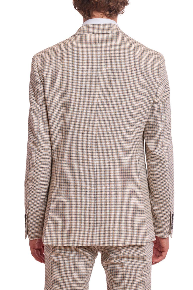 Ashton Slim Fit Plaid Sport Coat, Alternate, color, GREY WHITE YELLOW GINGHAM