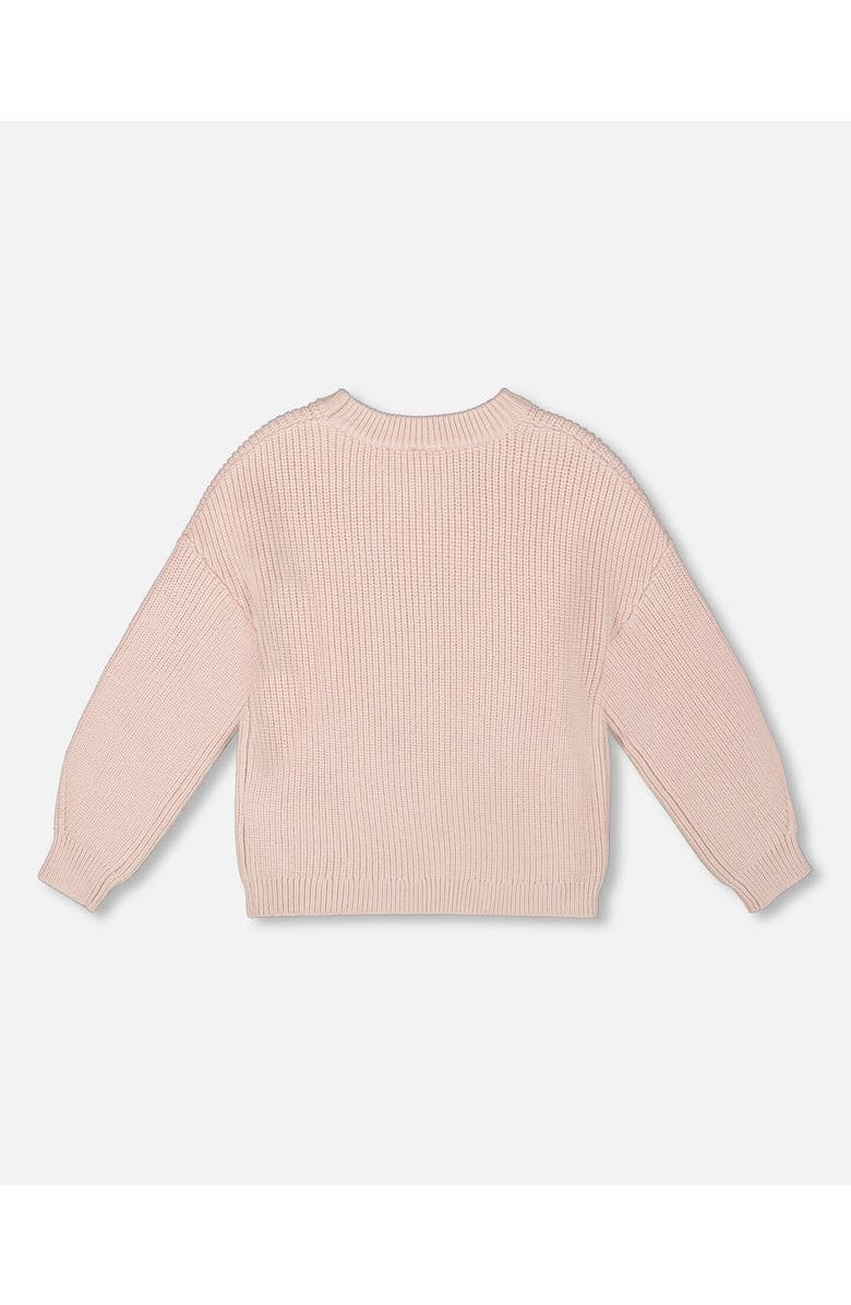Deux par Deux Knit Sweater with Sequin Heart, Alternate, color, Pinkish White