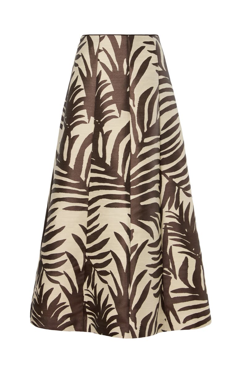 Malina Meline Jacquard Midi Skirt, Alternate, color, Burnt Leaf
