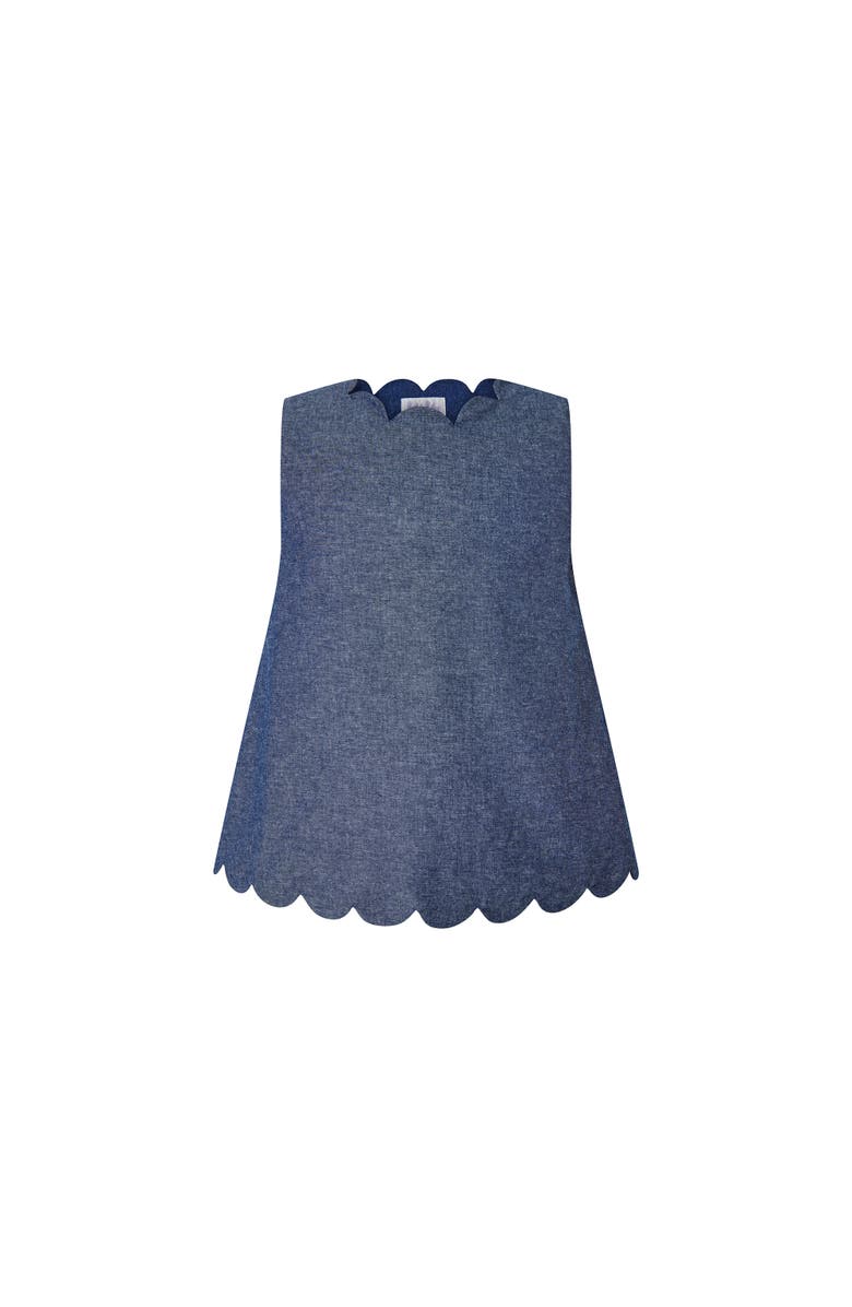 Rachel Riley Chambray Scalloped Set, Alternate, color, Navy